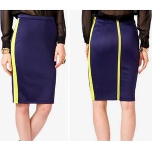 Forever 21 | NWT Neon Trimmed Navy Pencil Skirt